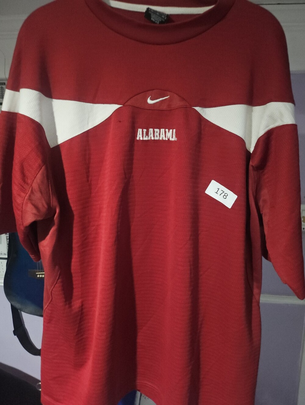 Nike Red and White Alabama Performance Tee